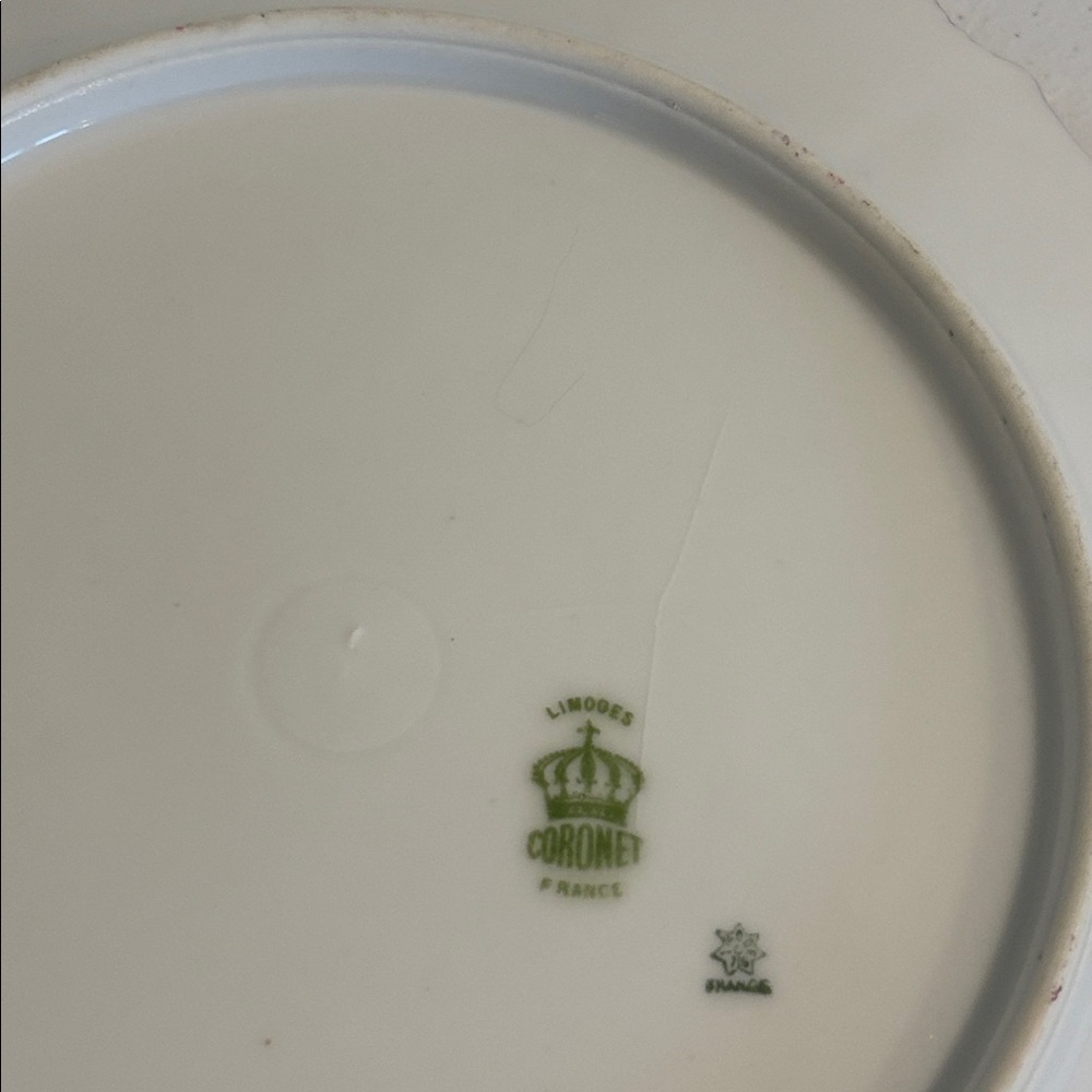 LIMOGES Coronet vintage Floral Gold tone Trim Decorative Plate made in France - Picture 8 of 10